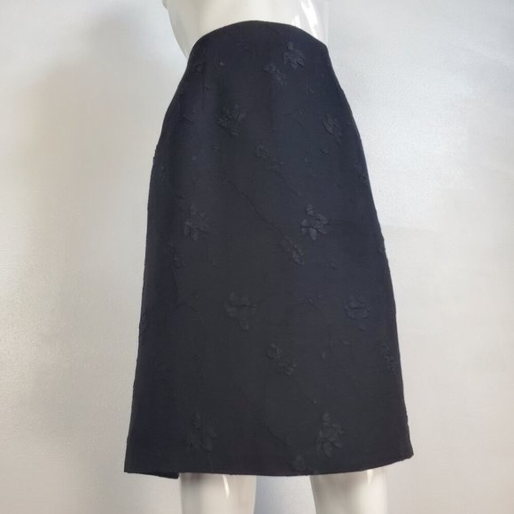 Vintage 90's Leslie Fay Black Floral Pencil Skirt